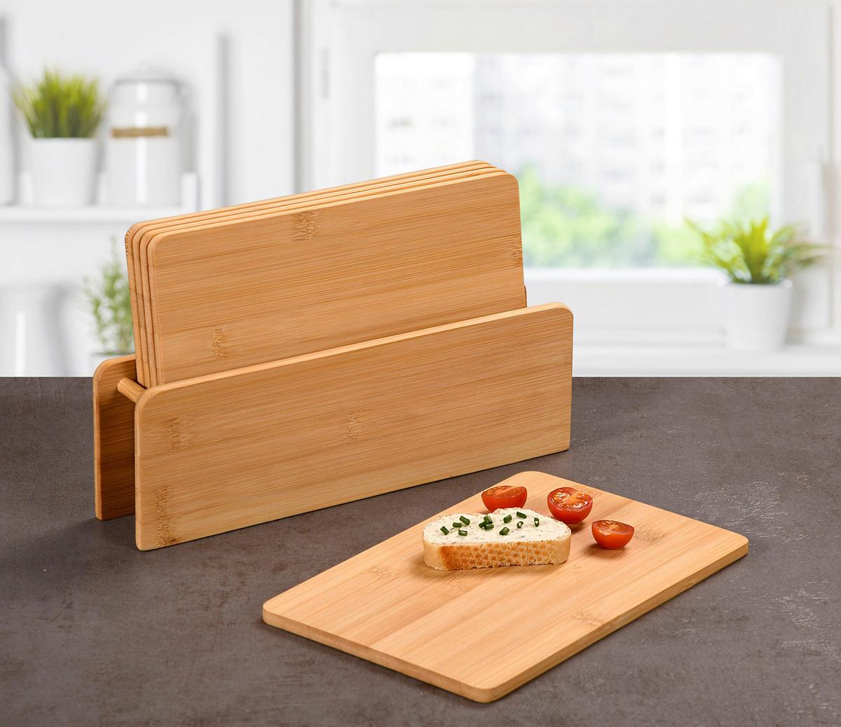 Schneidebrett-Set Mit 5 Brettchen - Hellbraun, Basics, Holz (29/6/18cm) - Kesper