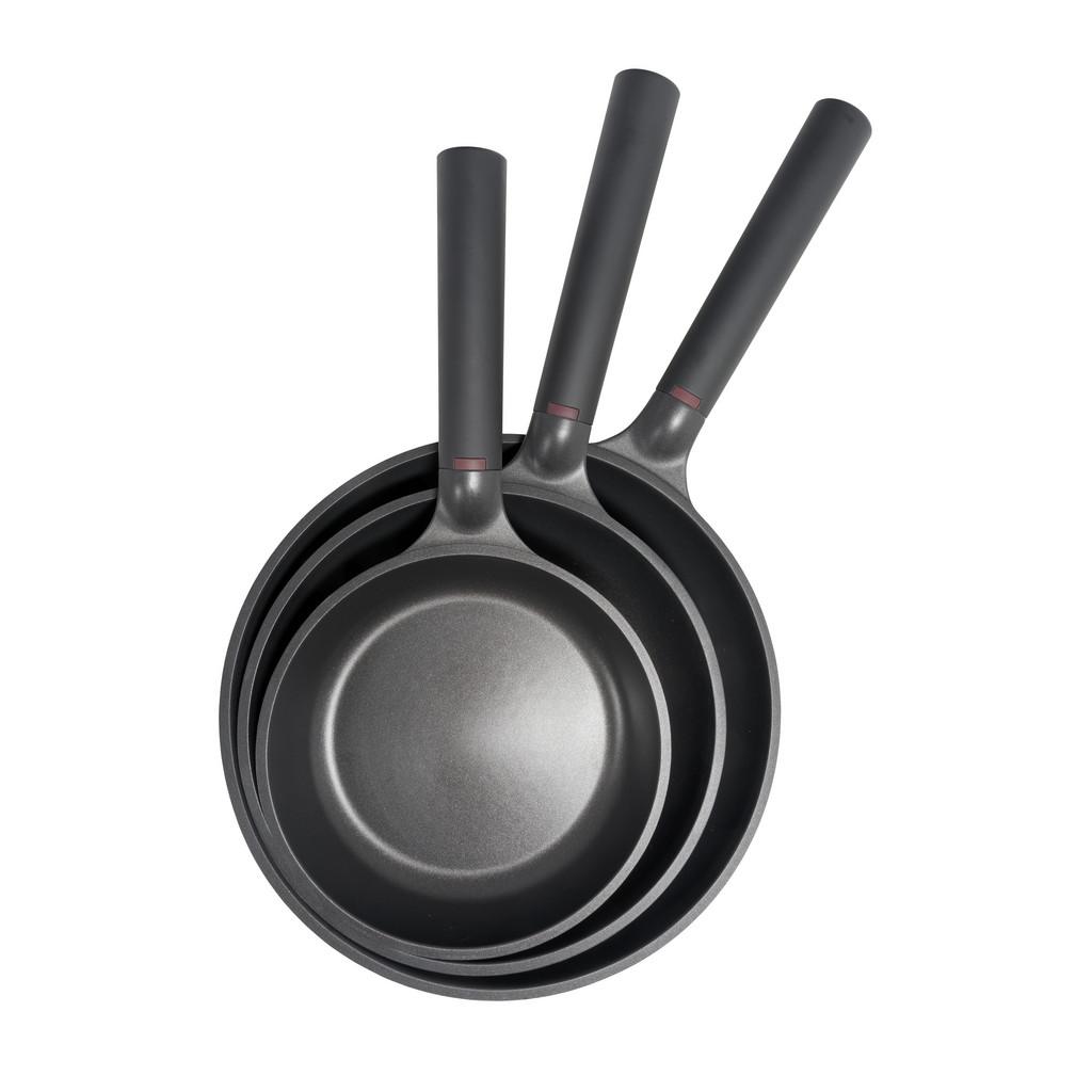 Pfannenste 3tlg. Metall, schwarz