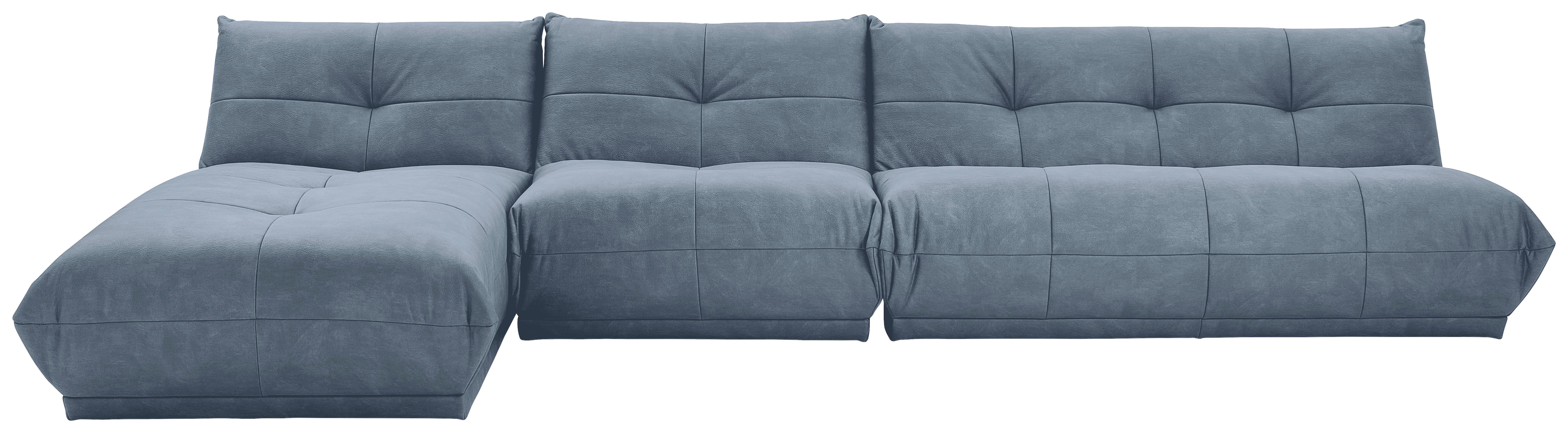 Ecksofa Giselle Blaugrau S: 185x390 cm - Blaugrau, Trend, Textil (185/390cm) - Livetastic