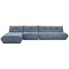 Ecksofa Giselle Blaugrau S: 185x390 cm - Blaugrau, Trend, Textil (185/390cm) - Livetastic