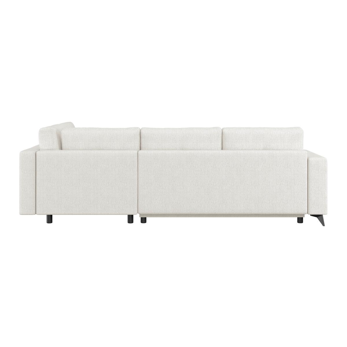 Ecksofa mit Schlaffunktion & Bettkasten Texas Creme - Creme/Schwarz, KONVENTIONELL, Holz (259/203cm)