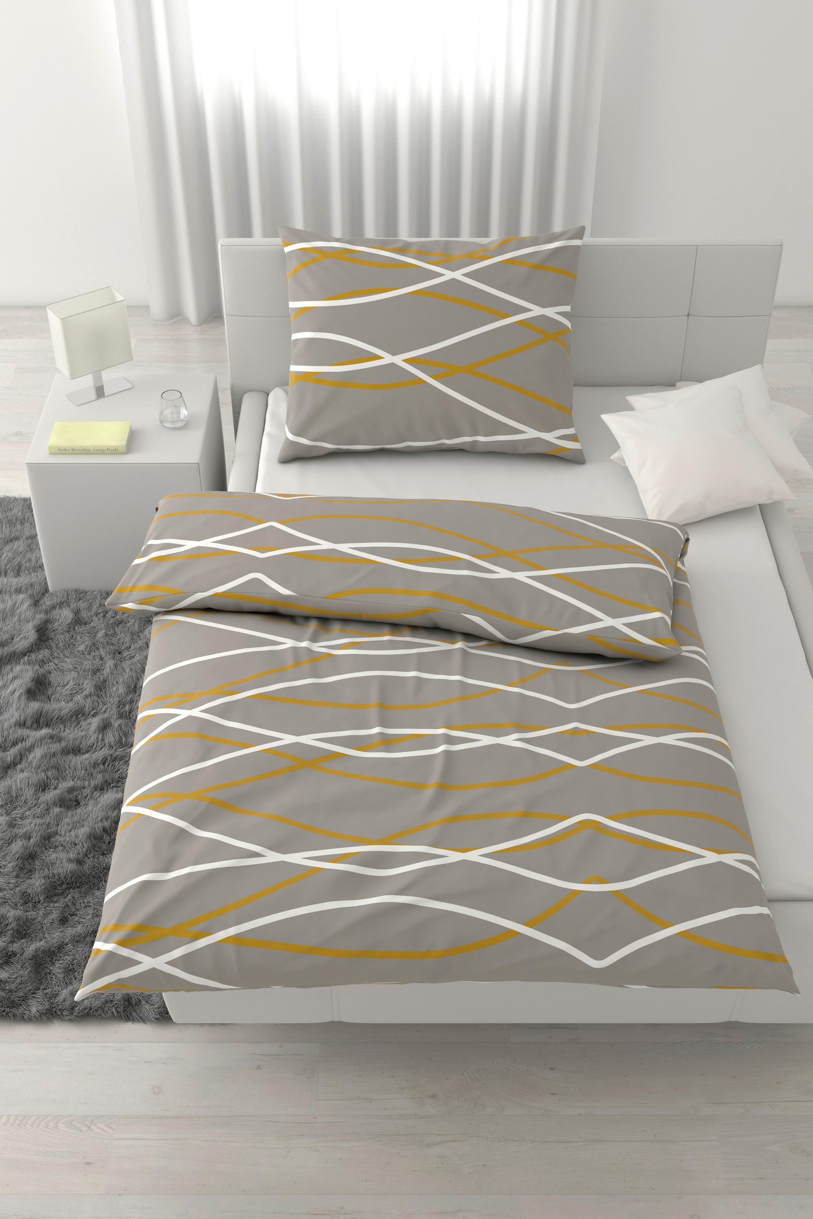 POVLEČENÍ WELLE - šedá/barvy zlata, Moderní, textil (140/200cm) - Mömax