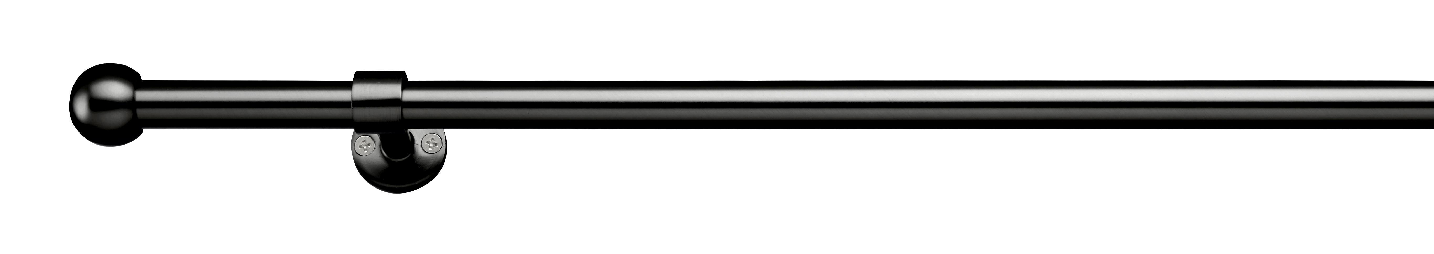 TYČ NA ZÁVĚSY S PŘÍSLUŠENSTVÍ WAND/DECKE - černá, kov (120-210cm) - Modern Living