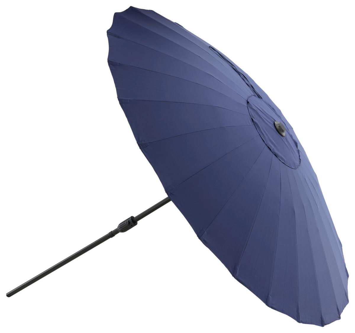 Sonnenschirm Palmetto Dm: 270 Cm H: 249cm Blau - Blau, KONVENTIONELL (270/270cm) - Gardenson