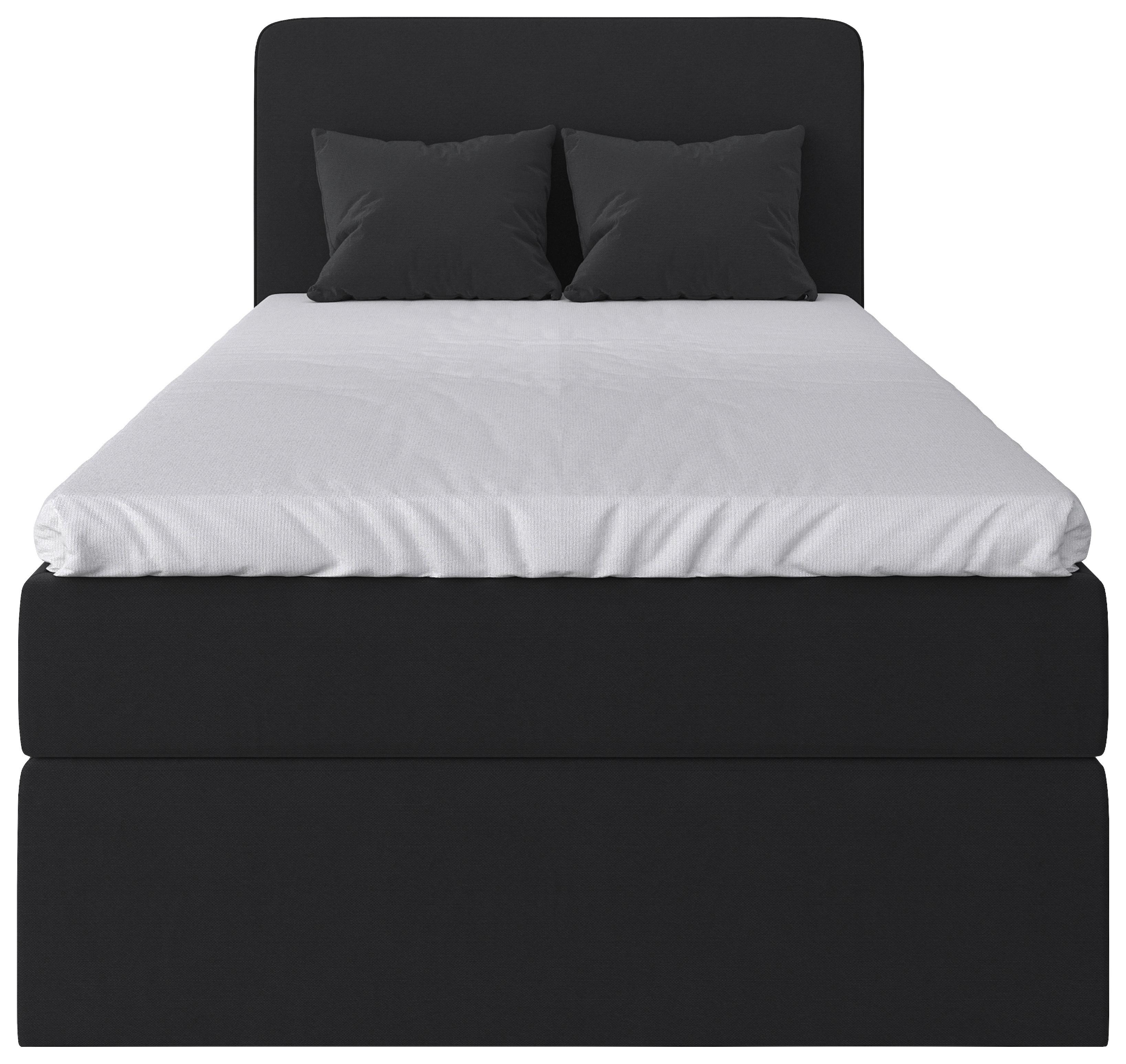Boxbett Jubi 120-A - Anthrazit/Schwarz, KONVENTIONELL, Holz/Textil (120/200cm)