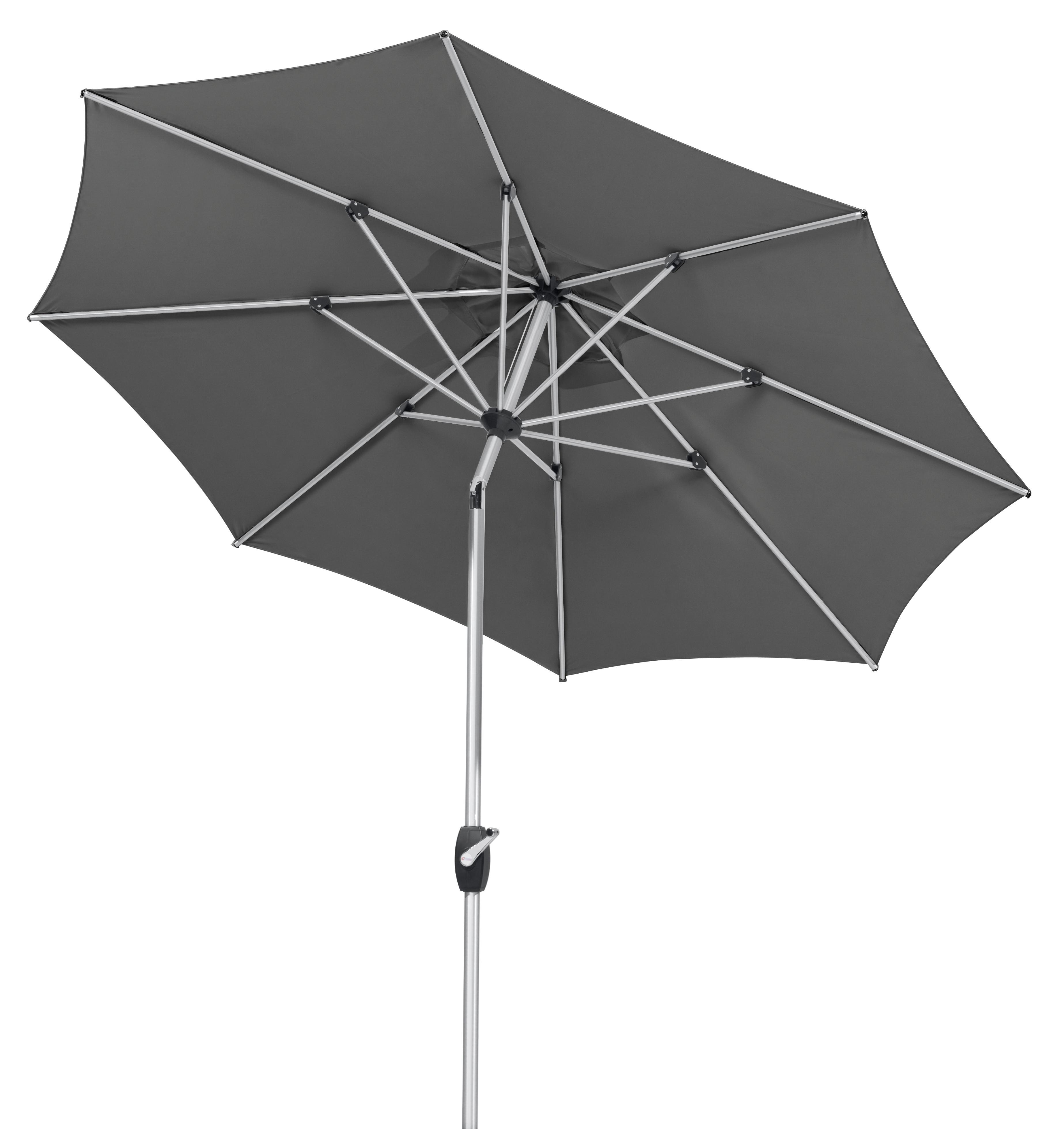 Sonnenschirm 270x250x270 cm Anthrazit - Anthrazit/Silberfarben, Basics, Textil/Metall (270/250/270cm) - Schneider
