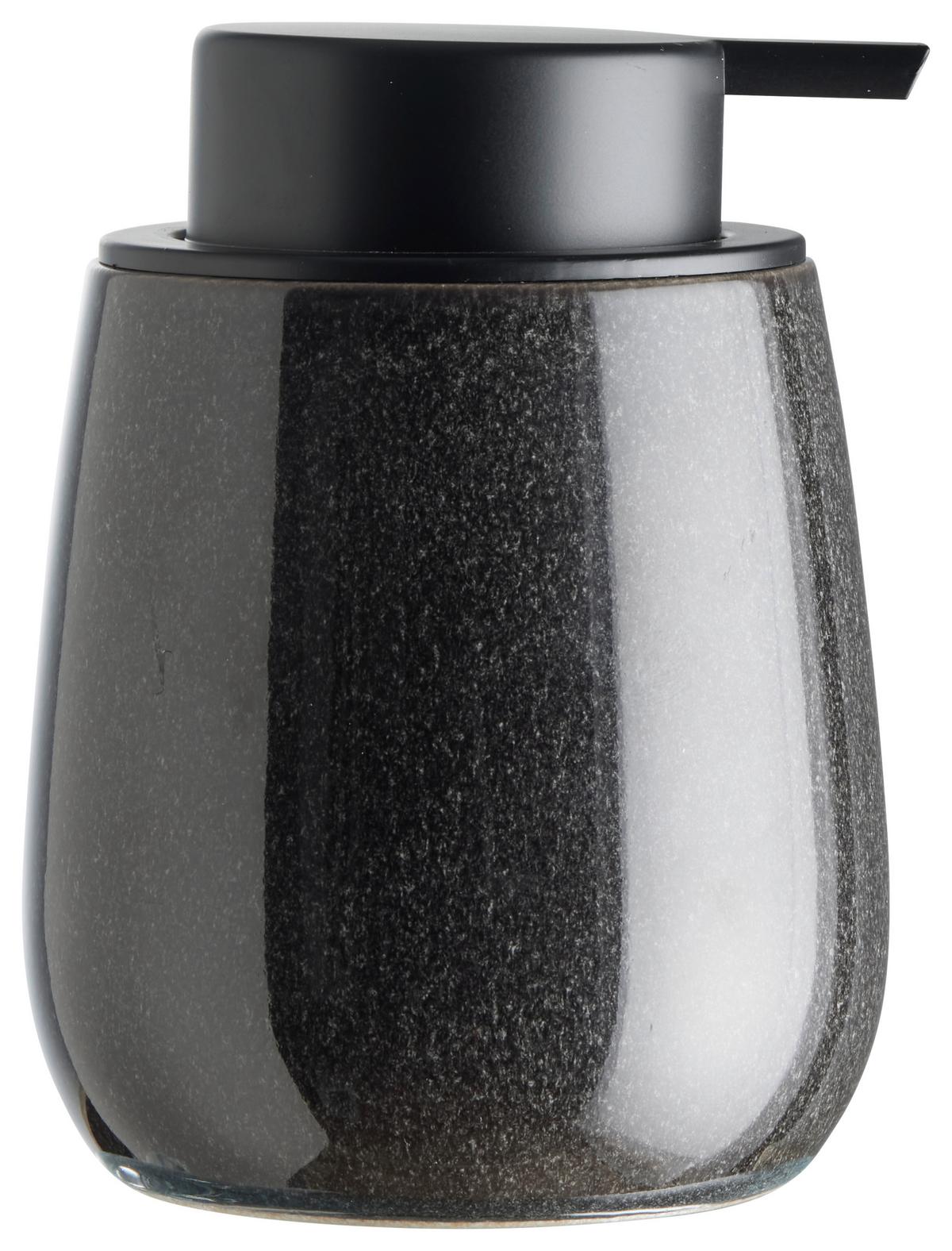 Dávkovač mydla MAGNUS - šedá/černá, Moderní, keramika (8,0/12,5cm) - Mömax