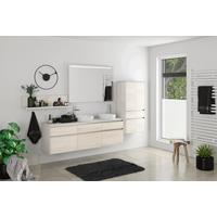 Badmöbel-Set 5-Tlg. Singapur B: ca. 300 cm Grau/Eiche Dekor - Eichefarben/Grau, Holzwerkstoff (300cm) - Vertico