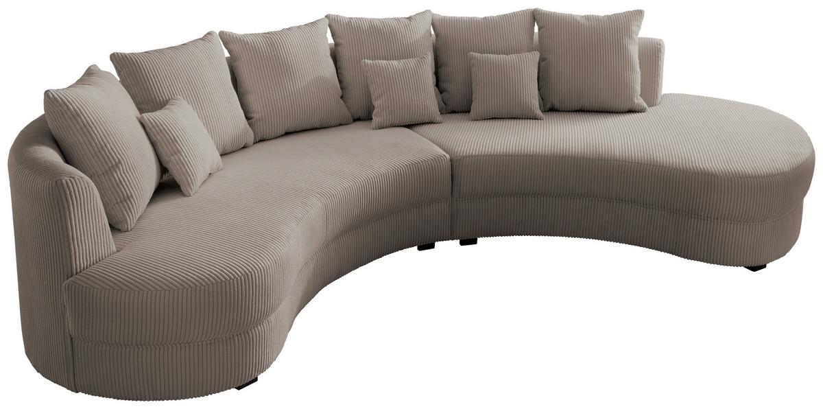 Wohnlandschaft Limoncello Graubraun S: 300/160 Cm - Graubraun/Schwarz, Design, Textil (300/160cm) - Livetastic