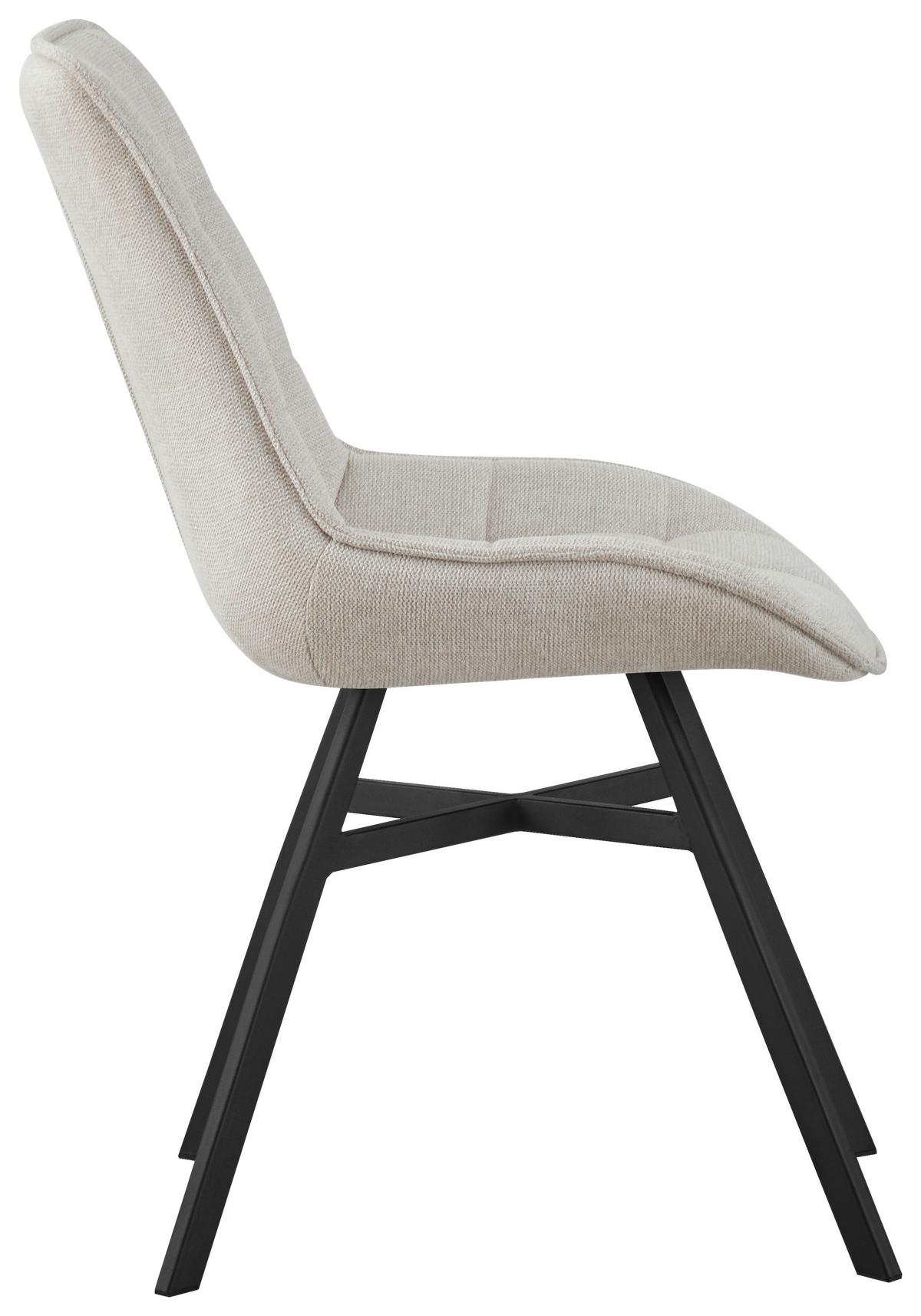 Stolička LUNA béžová - čierna/béžová, Modern, kov/drevo (53/87/61cm) - Mömax