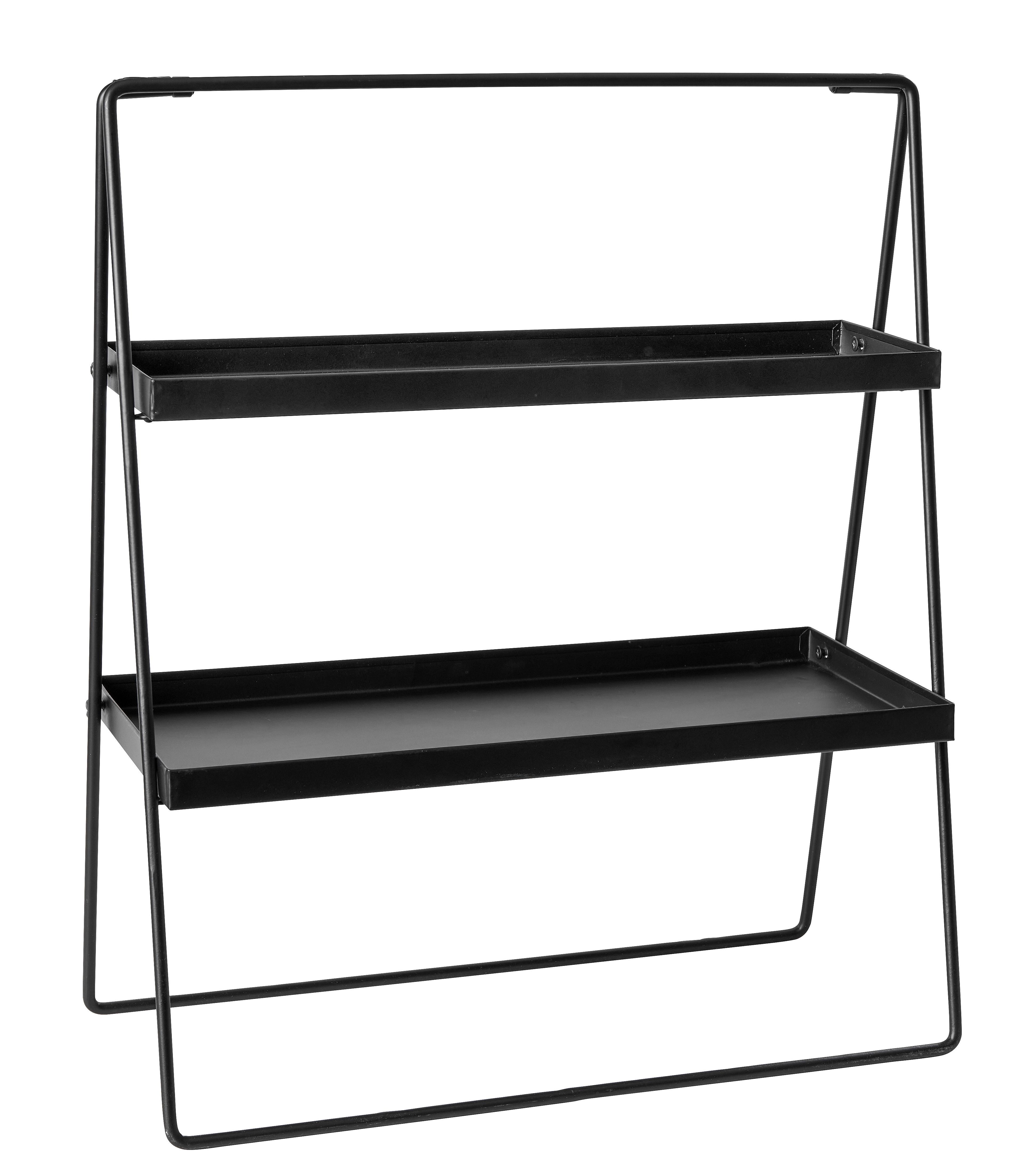 Schody na květiny Minna, 44/53/21,5cm - černá, Basics, kov (44/53/21,5cm) - Premium Living