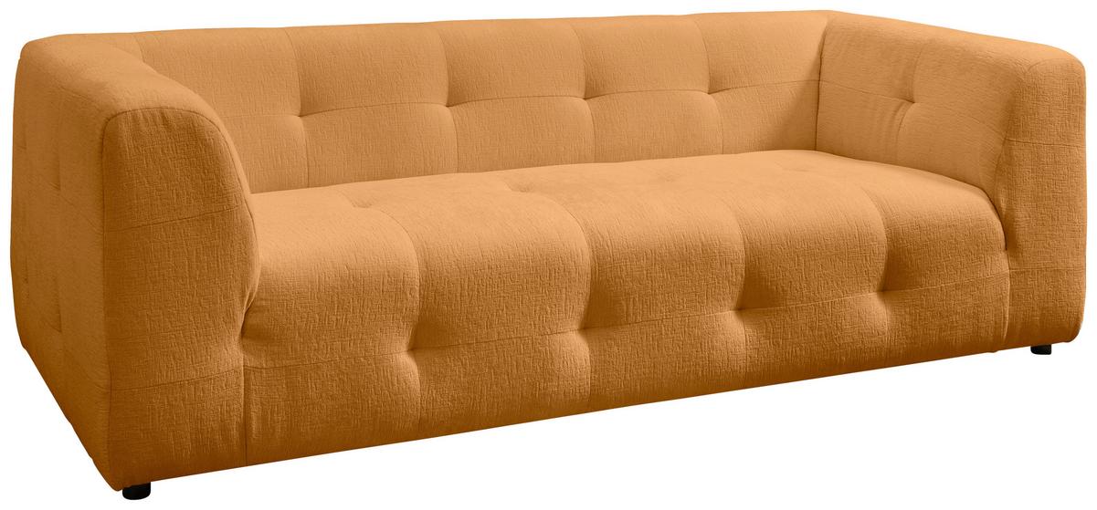 2,5-Sitzer Velice, Goldfarben B: 218 cm - Goldfarben/Schwarz, Design, Textil (218/72/95cm) - Livetastic