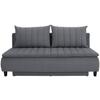 Boxspringsofa Mit Schlaffunkt. Und Bettkasten Marino Grau - Dunkelgrau/Schwarz, MODERN, Textil (208/102/96cm) - Luca Bessoni