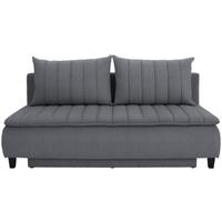 Boxspringsofa Mit Schlaffunkt. Und Bettkasten Marino Grau - Dunkelgrau/Schwarz, MODERN, Textil (208/102/96cm) - Luca Bessoni