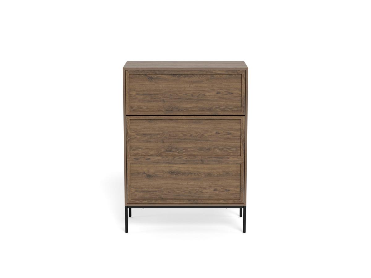 Komoda PALMDALE dub dymový - čierna/tmavý dub, Design, kov/kompozitné drevo (80/110/40cm) - MID.YOU