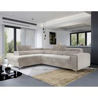 Ecksofa Laurence Beige S: 205x278 cm - Beige/Silberfarben, Design, Textil (205/278cm) - MID.YOU