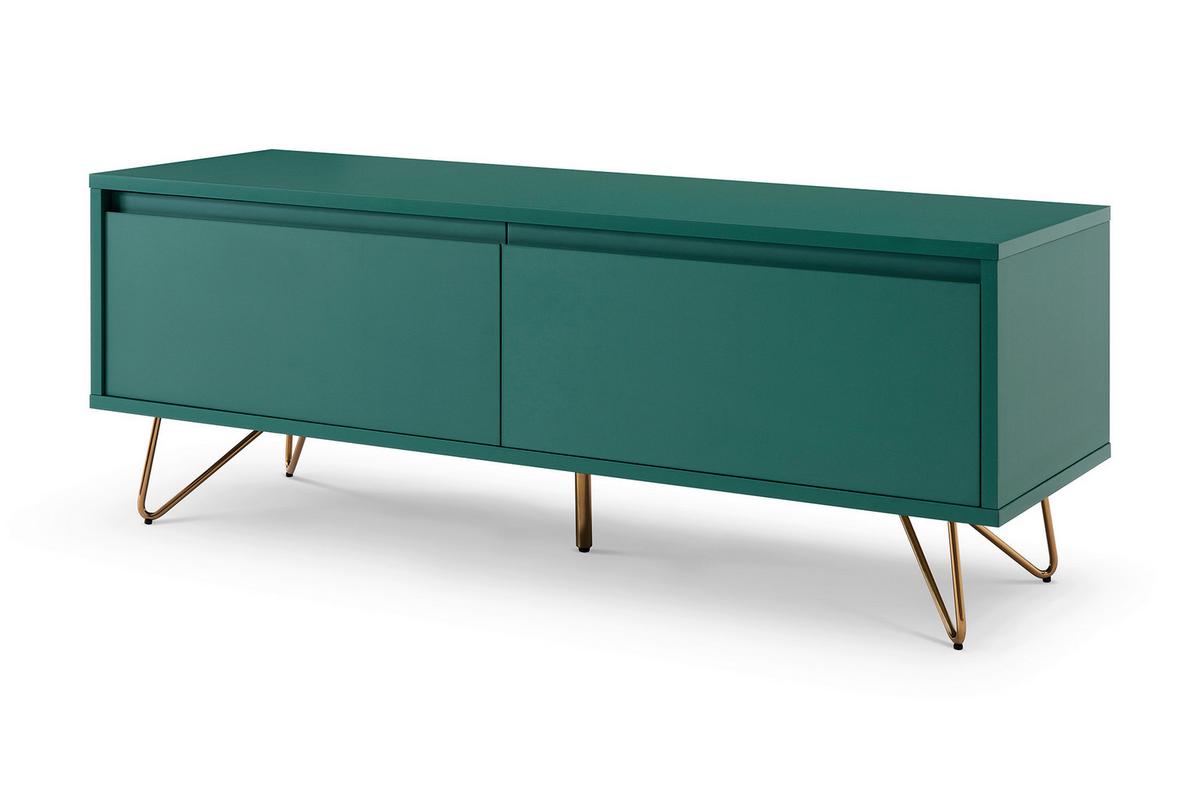 Lowboard Grün, Messingfarben B: 120cm - Messingfarben/Grün, Design, Holzwerkstoff (120/45/40cm) - Livetastic