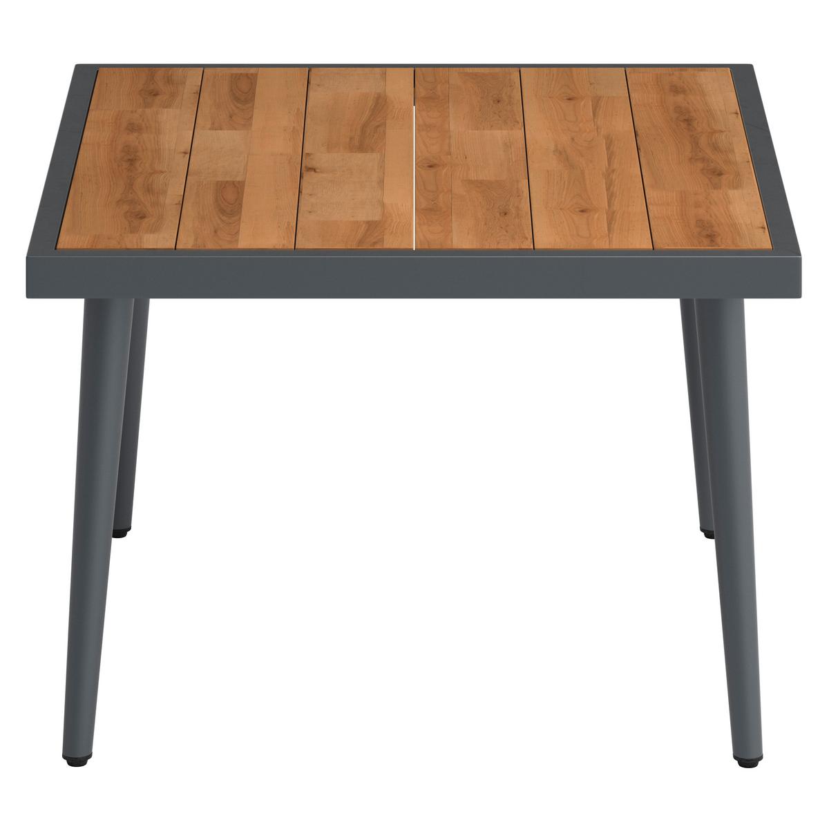 Záhradná sedacia súprava SALLIE - čierna/sivá, Modern, kov/drevo (205/76,5/152cm) - Bessagi Garden