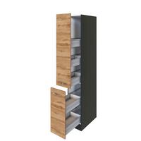 Apothekerschrank B: 30 Cm Eiche Dekor 2 Auszüge - Eichefarben/Anthrazit, MODERN, Holzwerkstoff (30/200/60cm) - Held