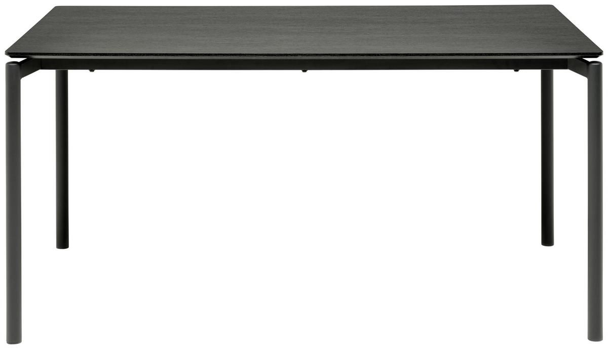 Esstisch Lean Mdf Schwarz, B: 160 cm - Schwarz, KONVENTIONELL, Holzwerkstoff/Metall (160/90/76cm) - P & B