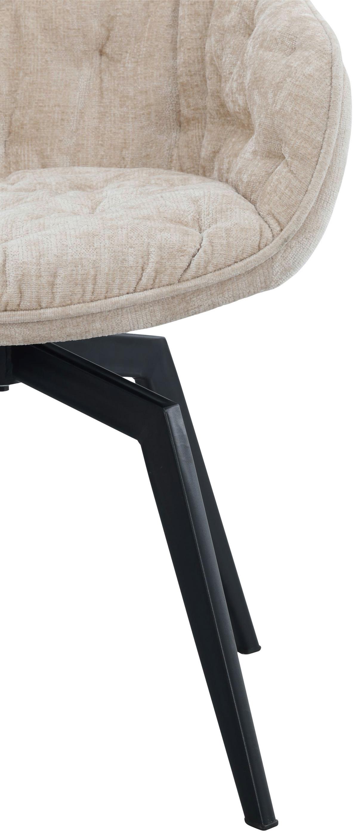 Armlehnstuhl Avegno Beige/Schwarz B: 59,5 cm - Beige/Schwarz, MODERN, Textil/Metall (59,5/84/63,5cm) - Livetastic