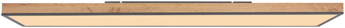 Led-deckenleuchte Doro L: 120 Cm - Opal/Graphitfarben, Basics, Kunststoff/Metall (120/30/6,5cm) - Globo