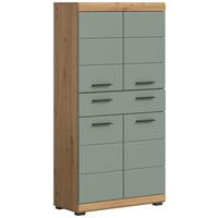 Midischrank Scout Salbeigrün B: 74 cm - Salbeigrün/Schwarz, MODERN, Holzwerkstoff (74/141/31cm) - MID.YOU
