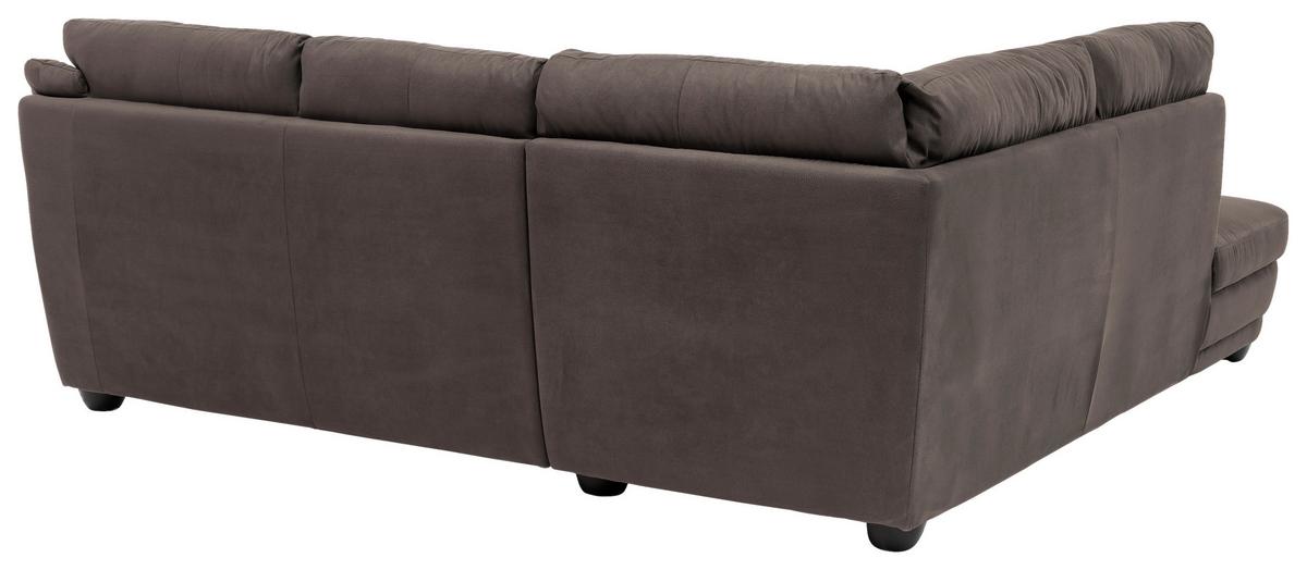 Ecksofa Nebolo Dunkelbraun Mikrofaser - Dunkelbraun, Design, Textil (225/245cm) - Livetastic