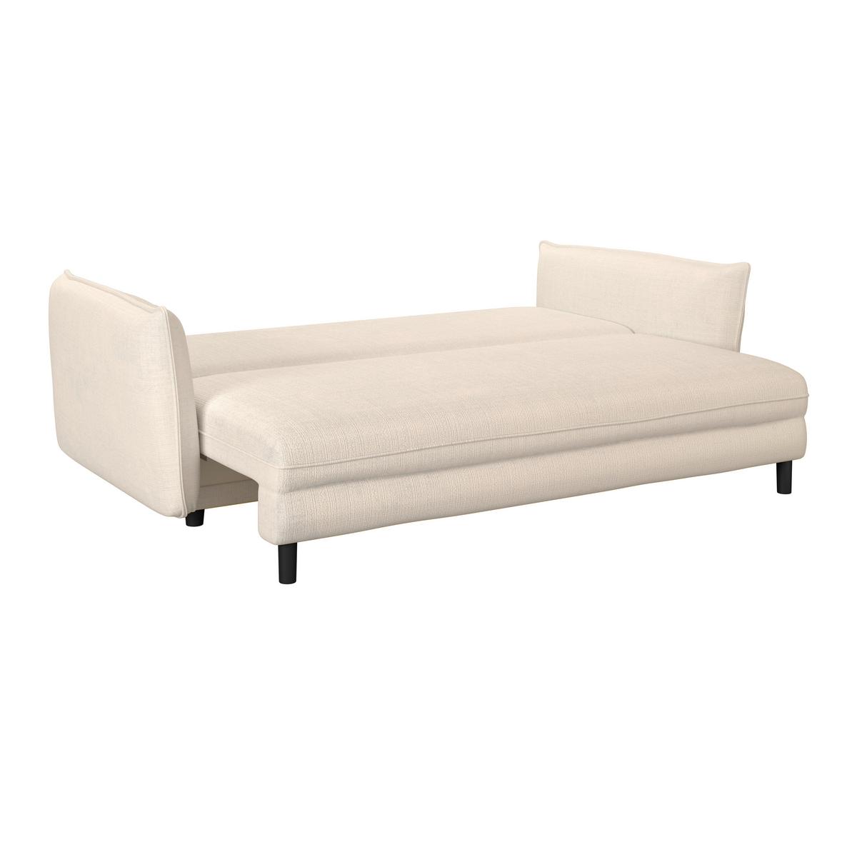 Schlafsofa Kairo Beige, Lf: ca. 190x150cm - Beige/Schwarz, ROMANTIK / LANDHAUS, Holz/Kunststoff (230/90/115cm) - James Wood