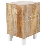 Kommode Mango B:40cm Echtholz Mango - Weiß/Naturfarben, KONVENTIONELL, Holz/Holzwerkstoff (40/60/35cm)