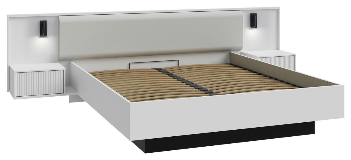POSTELOVÁ SESTAVA NEKTARIUS - světle šedá, Moderní, kompozitní dřevo (309,2/92,9/213,3cm)