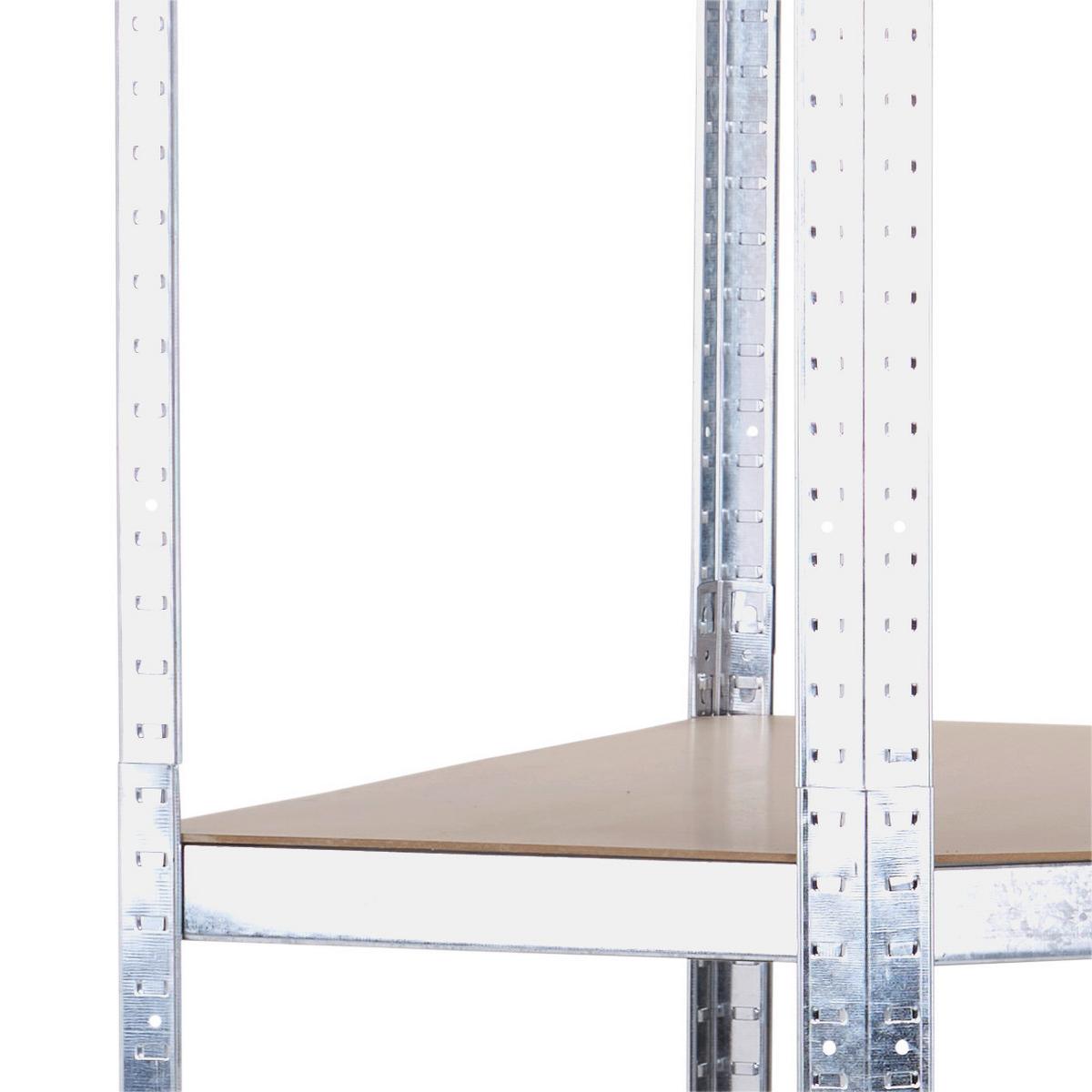 Schwerlastregal aus Stahl BxHxT: 90x180x40 cm Max. 875 Kg - Silberfarben/Naturfarben, MODERN, Holzwerkstoff/Kunststoff (90/180/40cm) - Homezone