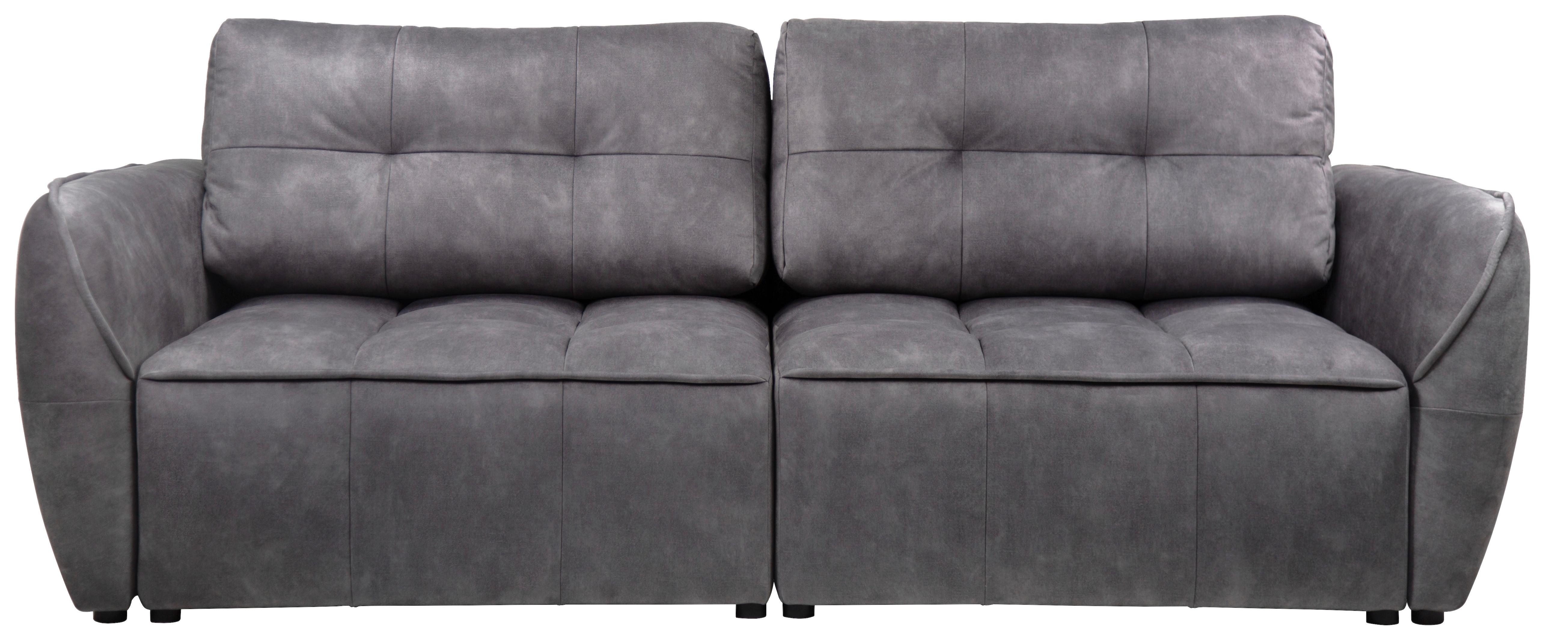 Boxspringová pohovka BOMBEI, sivý velúr - čierna/sivá, Modern, drevo/kompozitné drevo (243/94/125cm)