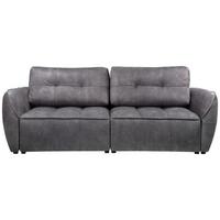 Boxspringová pohovka BOMBEI, sivý velúr - čierna/sivá, Modern, drevo/kompozitné drevo (243/94/125cm)
