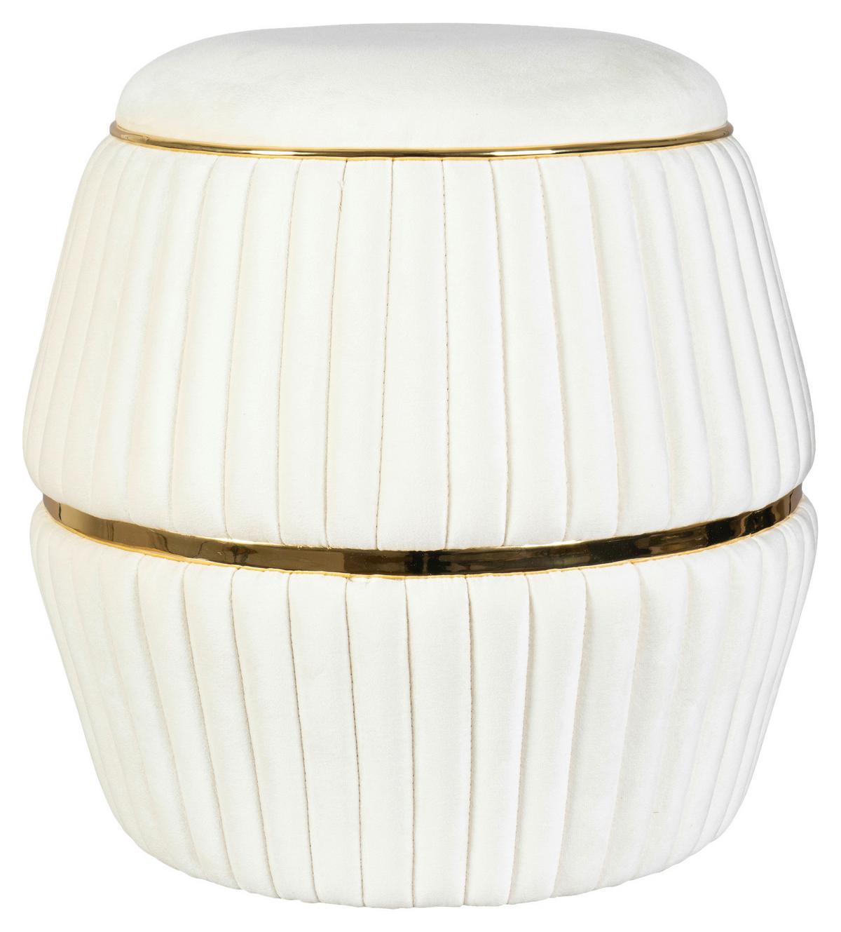 Hocker Doric 225 Beige/goldfarben D: 51,5 Cm - Beige/Goldfarben, Design, Textil (51,5/53cm) - Kayoom