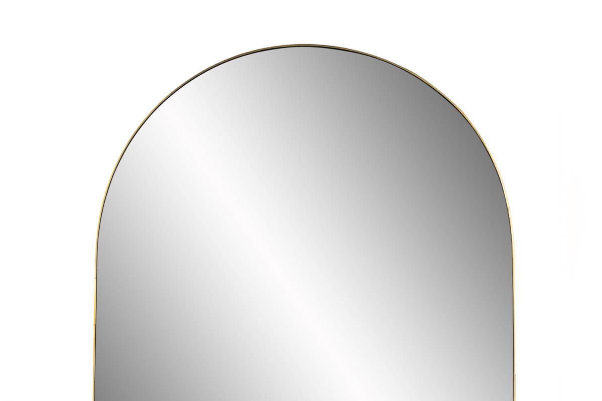 Wandspiegel Doha 43,5x69 cm Naturstein/Eisen/Glas - Goldfarben/Weiß, Trend, Glas/Stein (43,5/69/10cm) - Kayoom