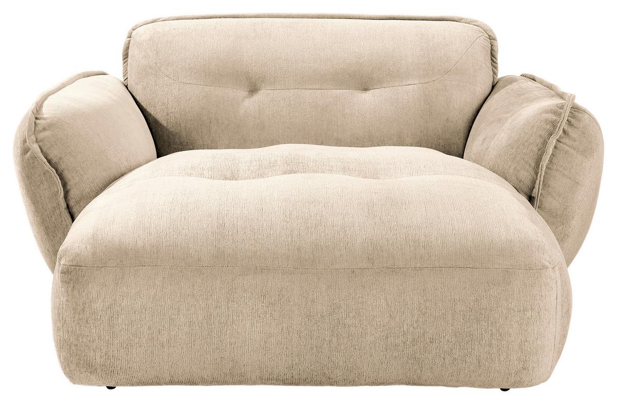 XXL-Sessel Fluffy, Creme B: 182 cm - Creme/Schwarz, MODERN, Textil (182/87/184cm) - Trendmanufaktur