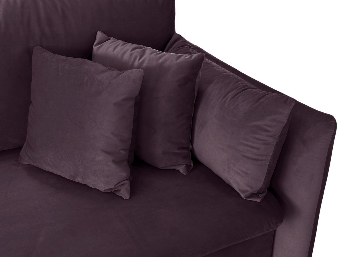 Schlafsofa Mit Bettkasten Orlando Aubergine B: 220 Cm - Aubergine/Schwarz, Design, Textil (220/96/102cm) - MID.YOU