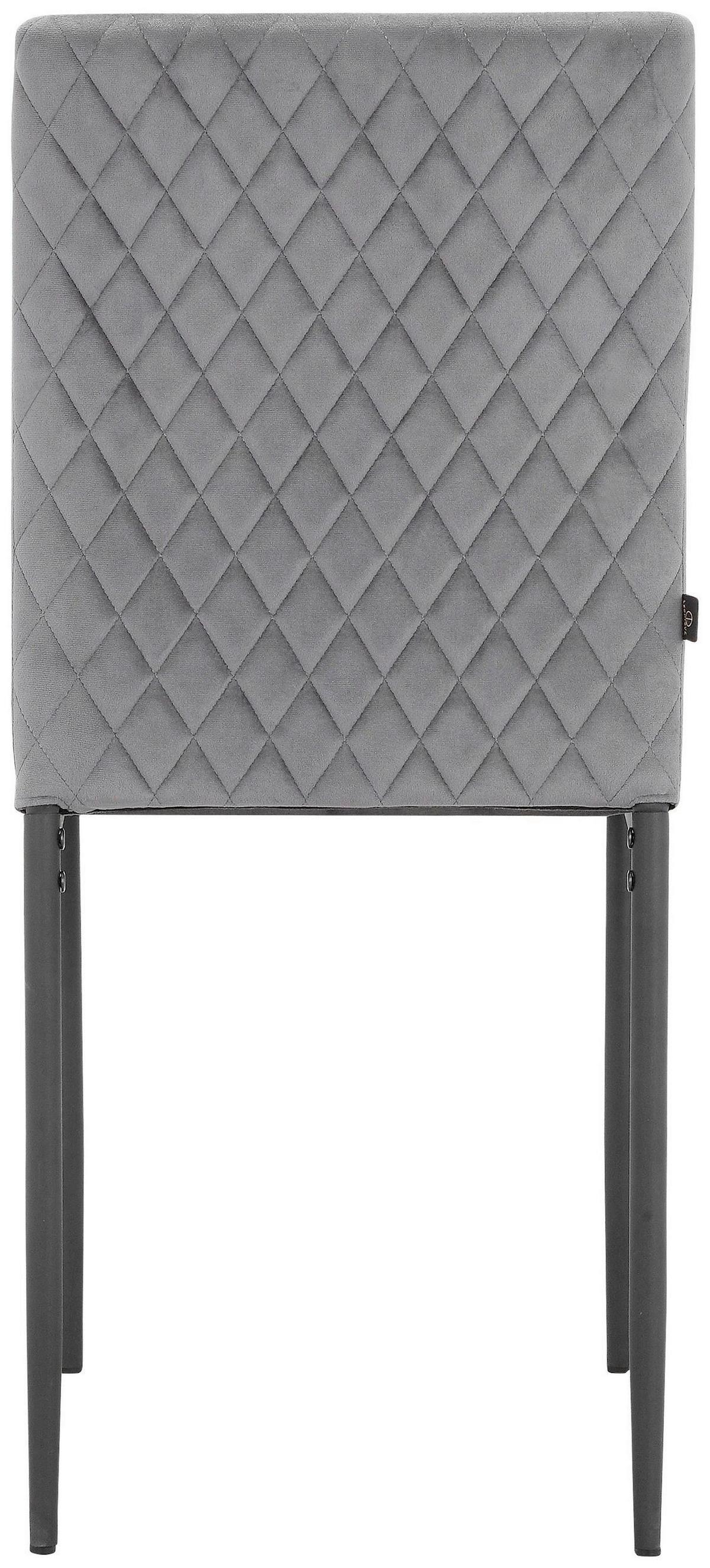 Stuhl-Set Pavia Anthrazit B: 44cm 4--Teilig - Anthrazit/Schwarz, Design, Textil/Metall (44/88/51cm) - MID.YOU