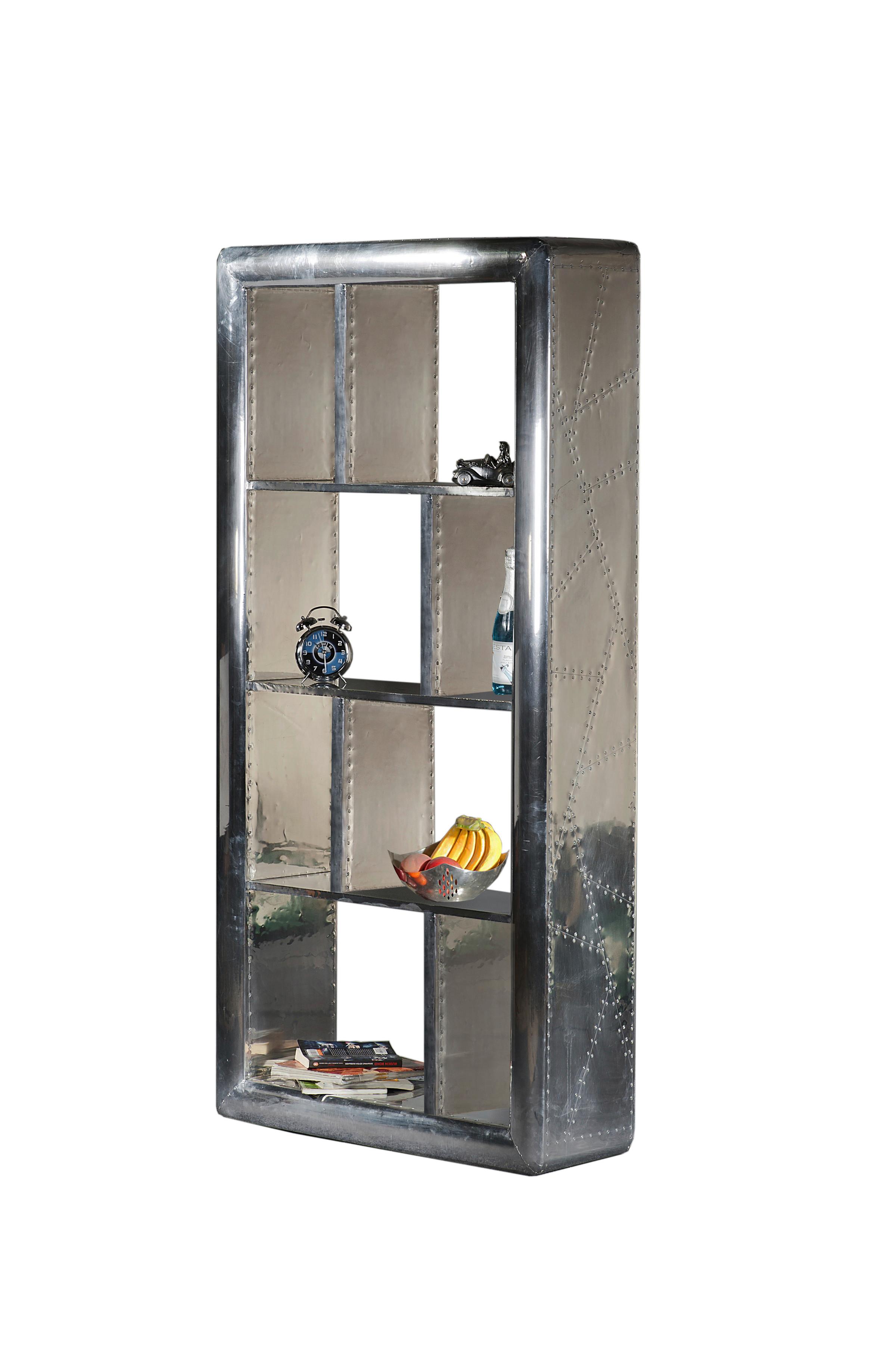 REGAL Silberfarben B: 90cm - Silberfarben, Design, Holz/Holzwerkstoff (90/182/30cm) - MID.YOU