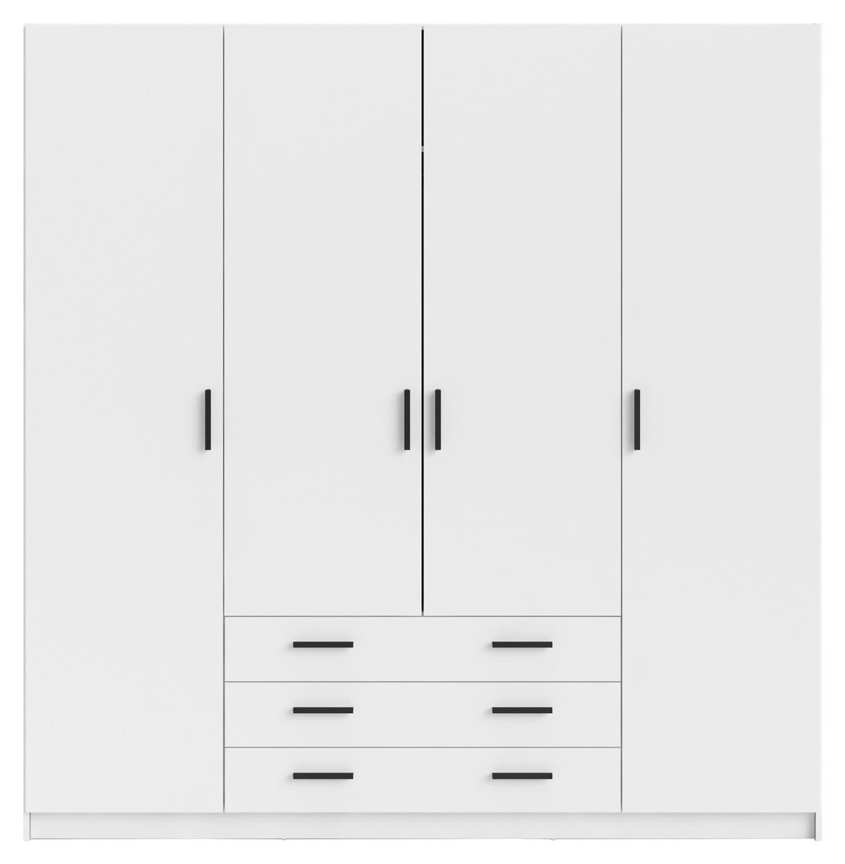 Kleiderschrank Sprint, Weiß, B: 195,5 Cm - Weiß, Basics, Holzwerkstoff (195,5/200,4/49,6cm) - MID.YOU