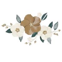 Wanddeko Iris - Hellbraun/Pastellblau, KONVENTIONELL, Metall (99/56cm) - Luca Bessoni