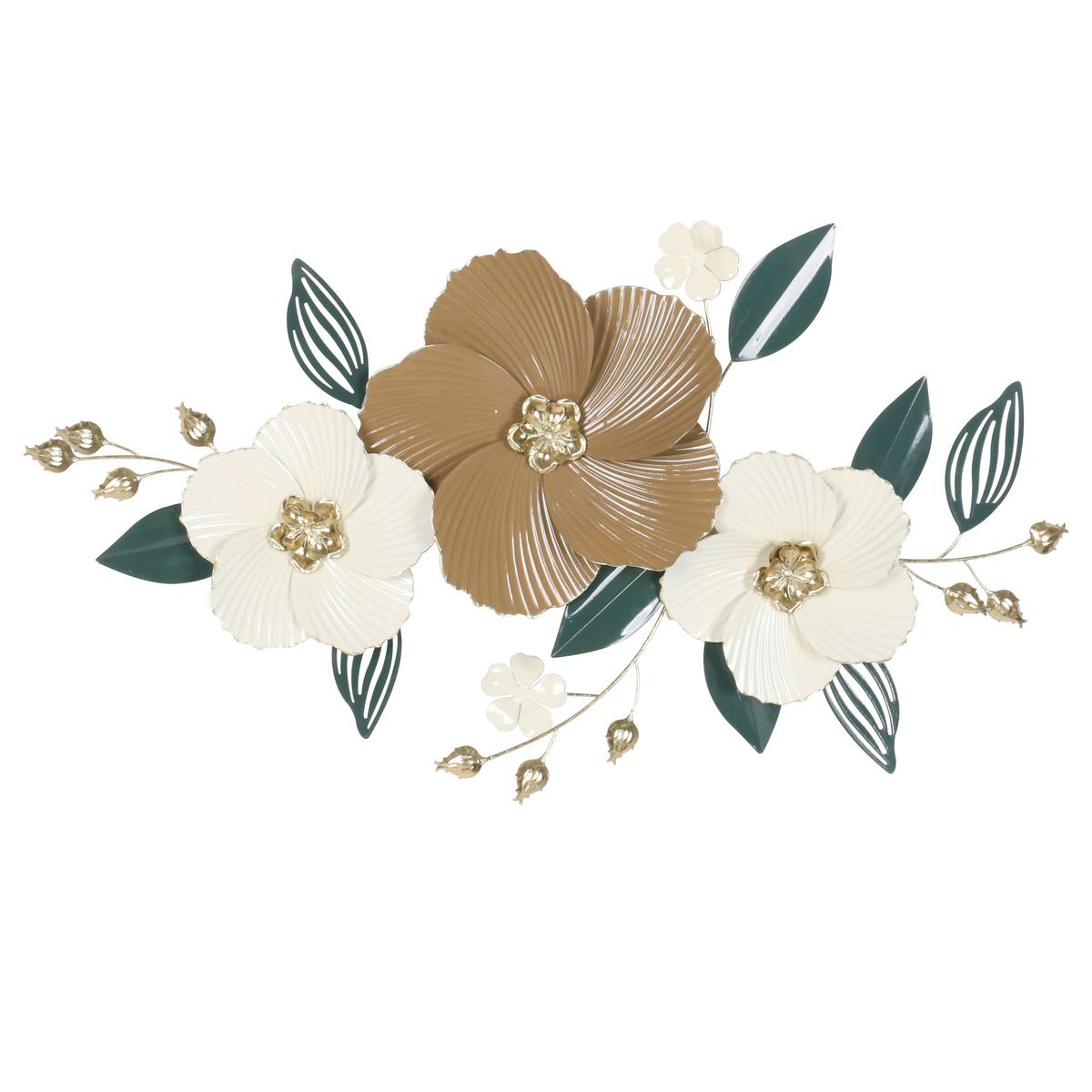 Wanddeko Iris - Hellbraun/Pastellblau, KONVENTIONELL, Metall (99/56cm) - Luca Bessoni