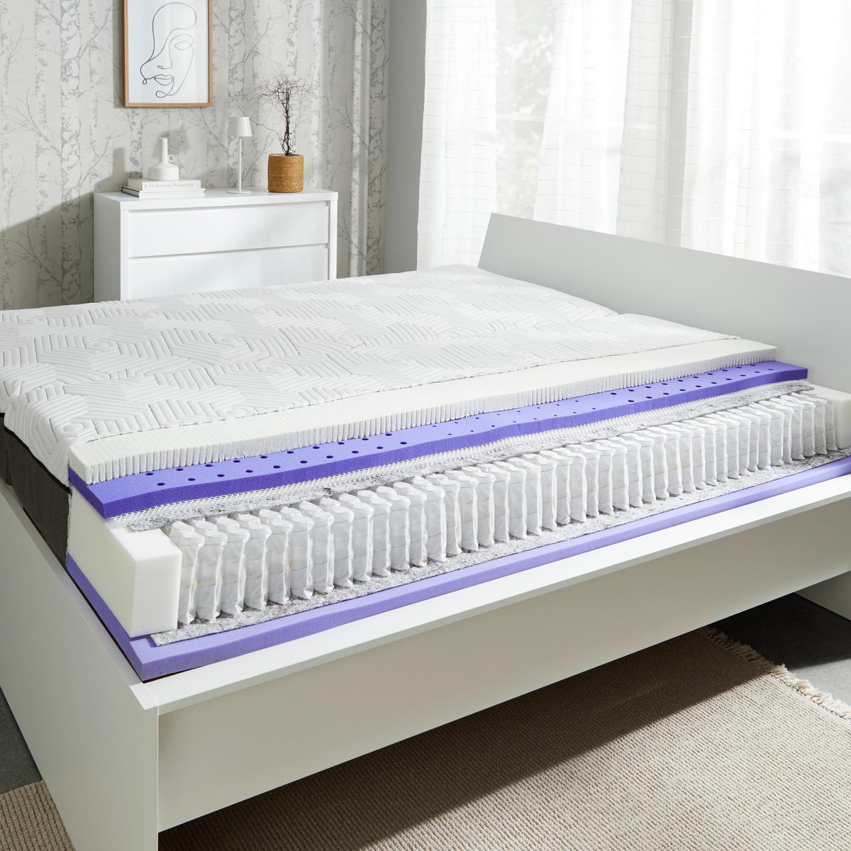 Latexmatratze Euphory 160x200cm Extra Fest - Weiß/Grau, Textil (160/200cm) - Sembella