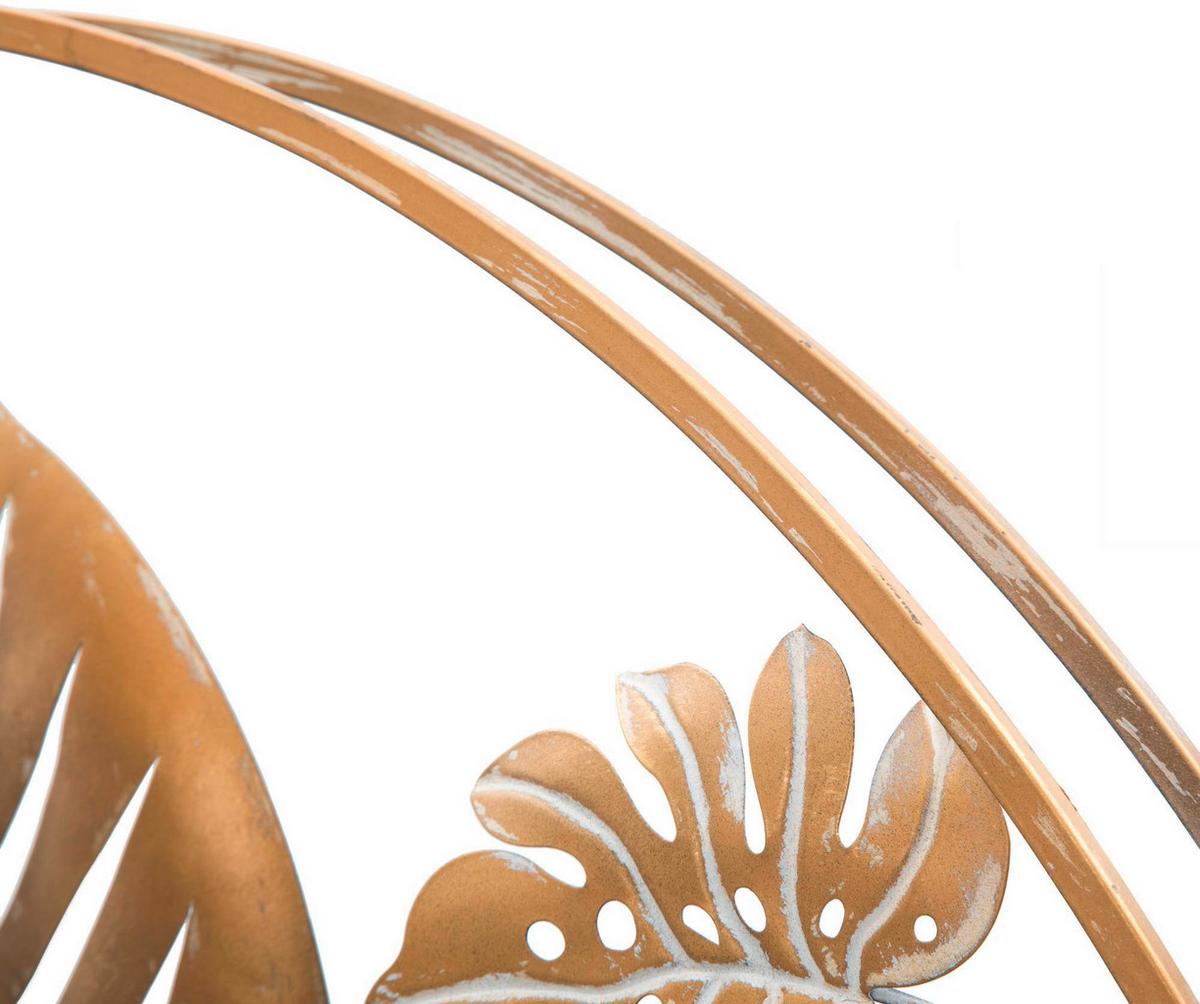 Wanddeko Jungle Round Goldfarben B: 80 cm - Goldfarben, Basics, Metall (80/80/6.5cm)