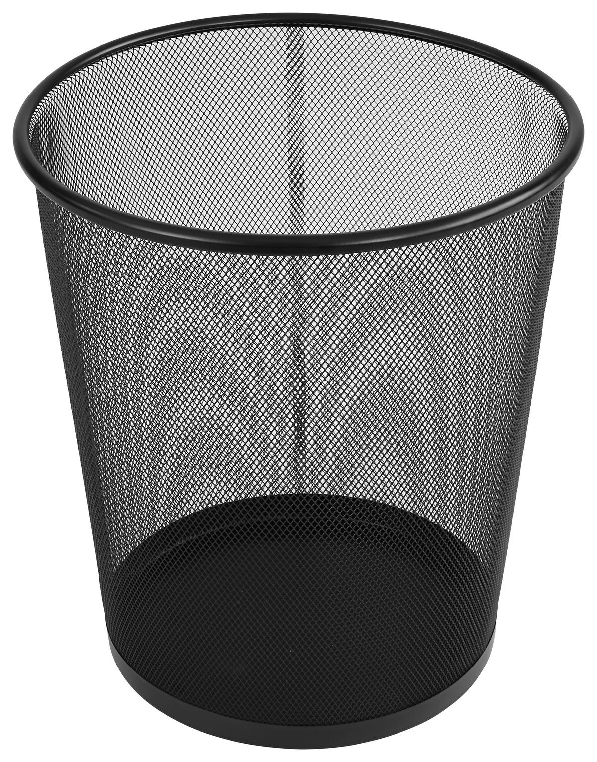 Papierkorb Mesh Schwarz Metall DxH: ca. 30,5x34,5 cm - Schwarz, MODERN, Metall (30,5/34,5cm)
