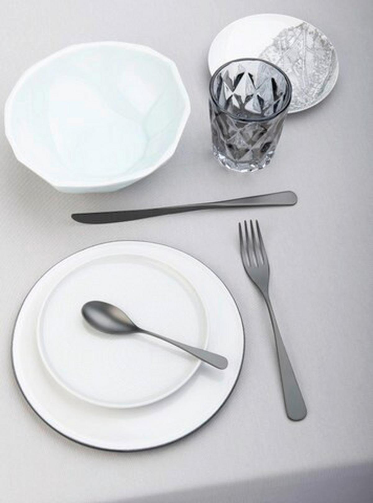 sada příborů AUDREY - černá, Basics, kov (25,5/7/5,3cm) - Pintinox