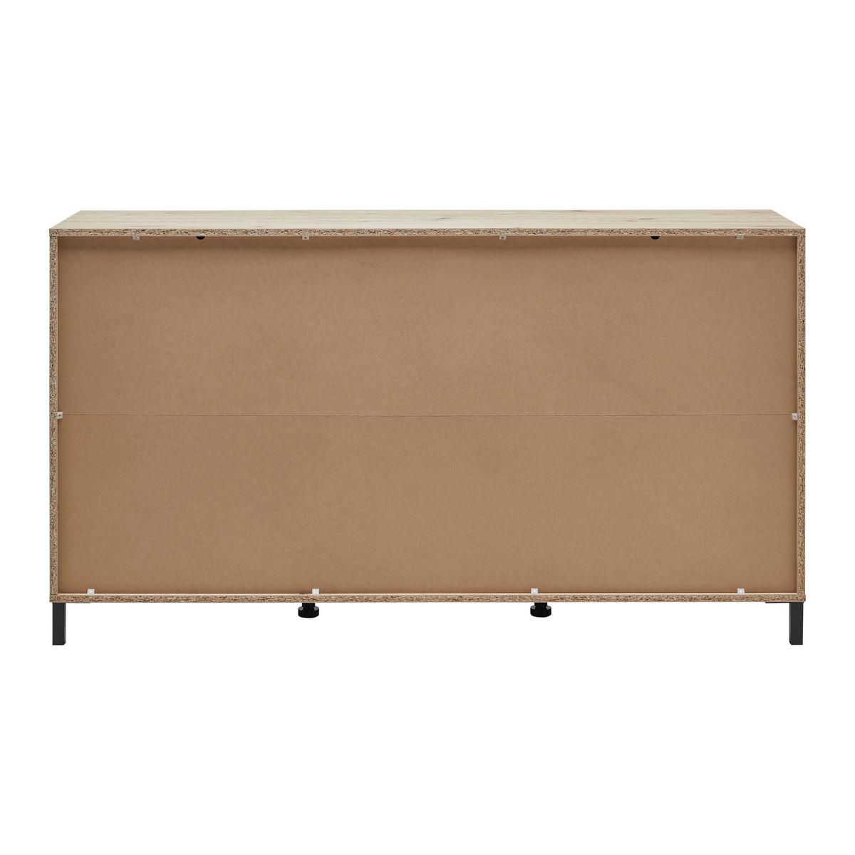 Komód Marron - fekete/Artisan tölgy, Basics, faalapú anyag (157/90/40cm)