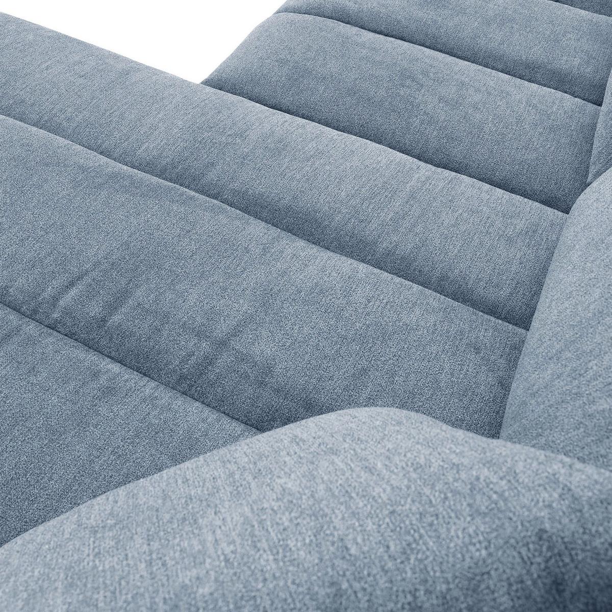 Ecksofa M Schlaffunktion Barca + Kissen Blau 275x180 Cm - Blau/Schwarz, KONVENTIONELL, Textil (275/180cm) - P & B