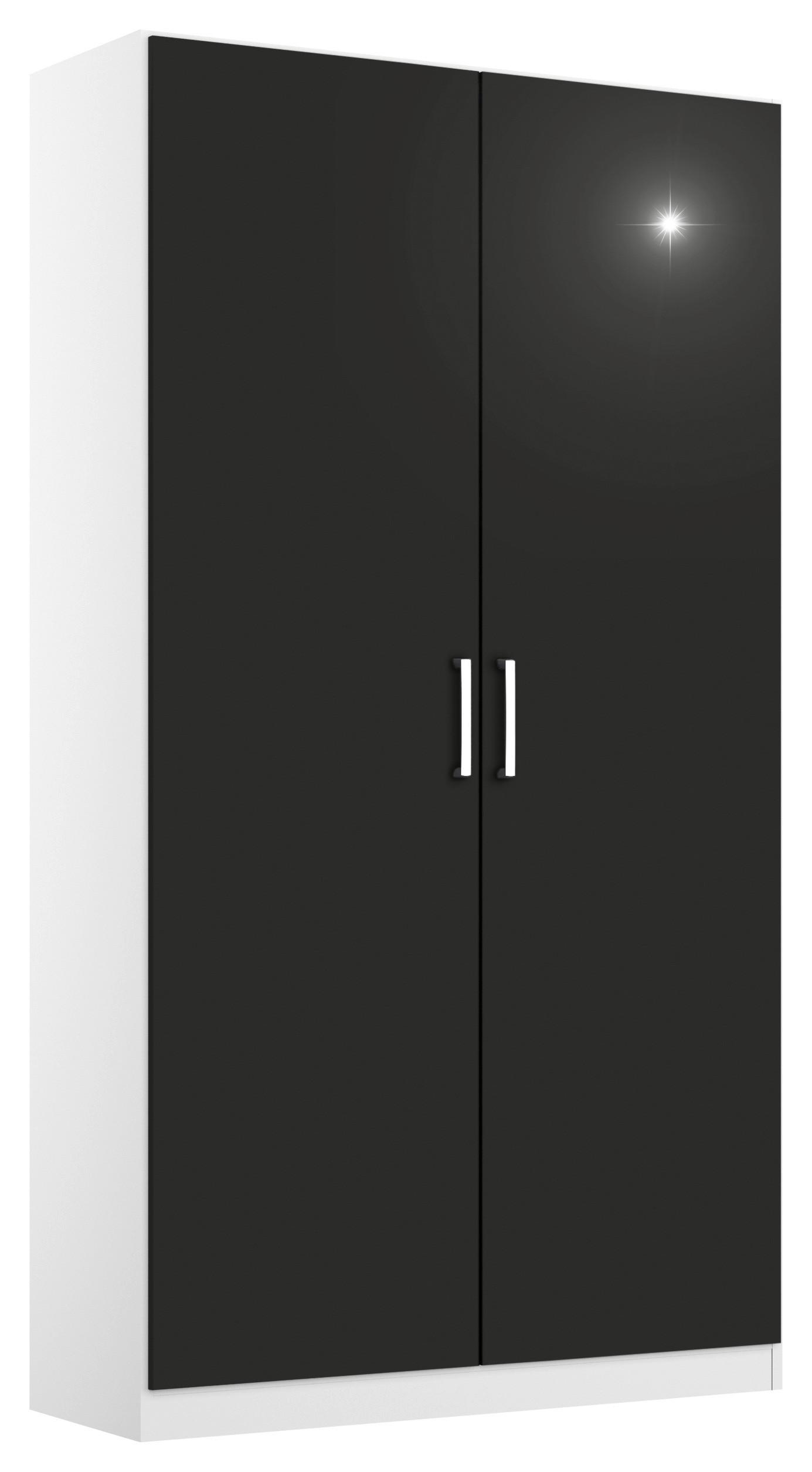 Drehtürenschrank 91cm Berlin Weiß/Grau - Weiß/Grau, MODERN, Holzwerkstoff (91/210/54cm) - Rauch Möbel